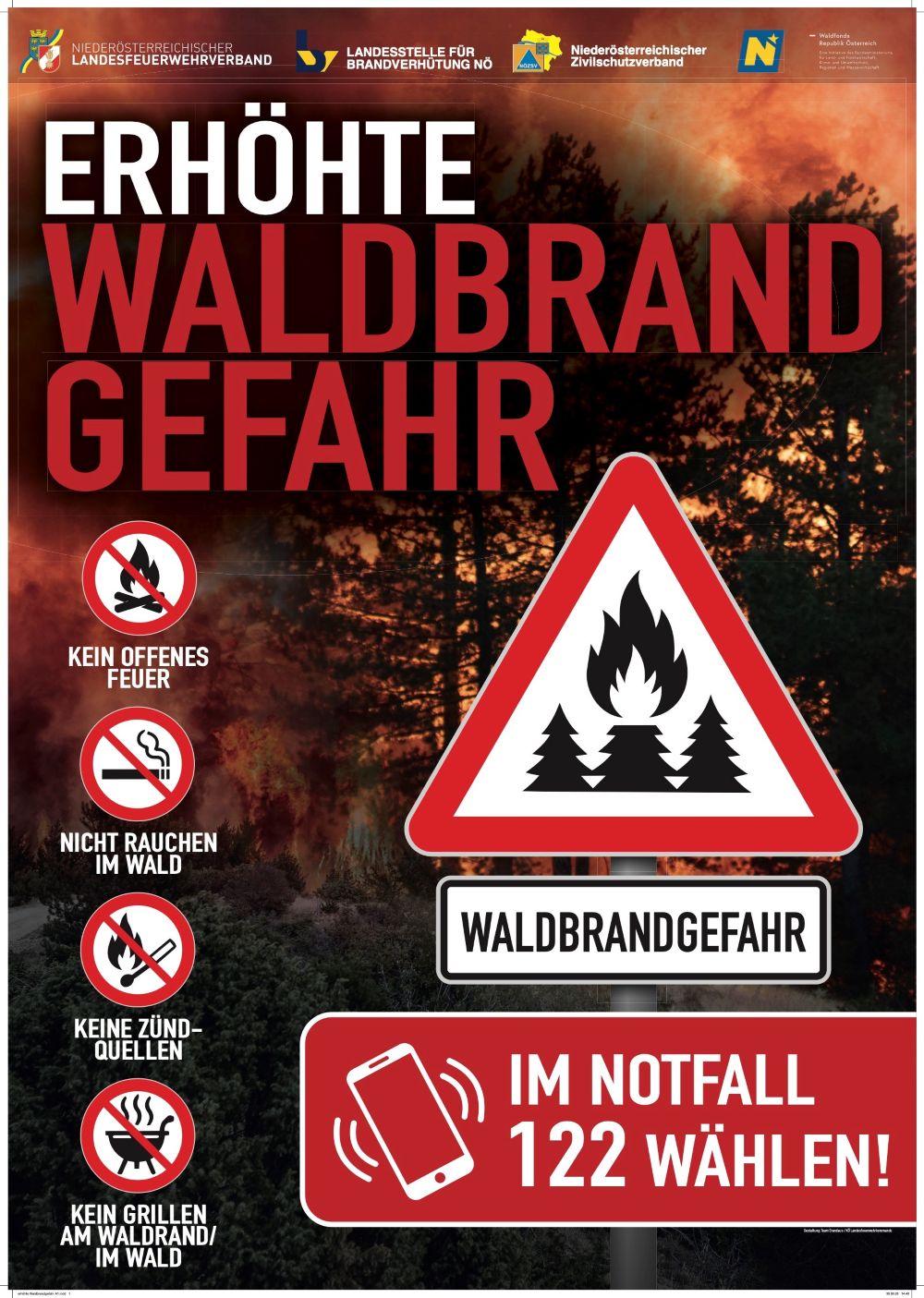 Waldbrandgefahr -Plakat